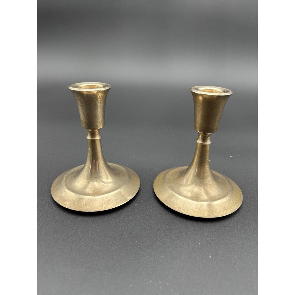 Pair Of Vintage Dirigold Brass Candle Holders
